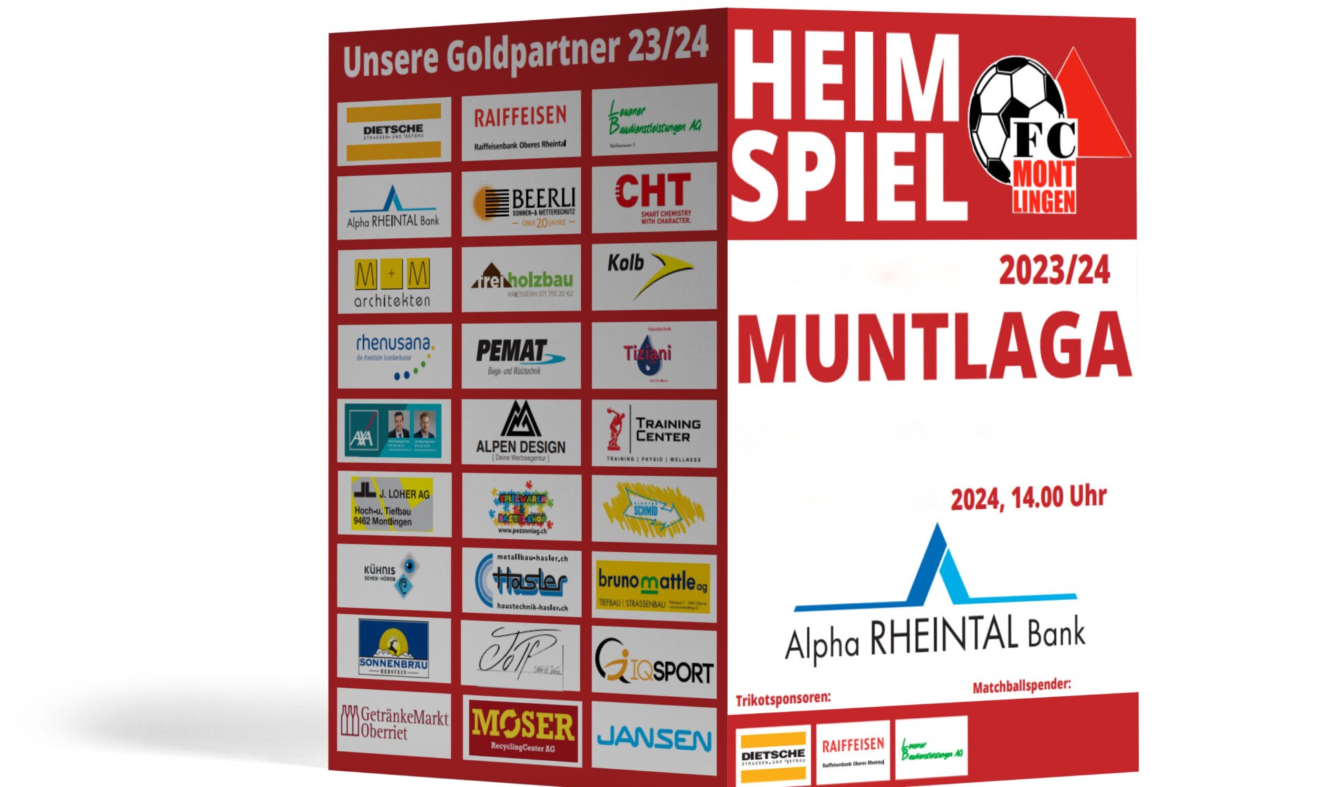 FC Montlingen gegen Valposchiavo Calcio 1 Sonntag, 26. Mai 2024, 14 .00 Uhr